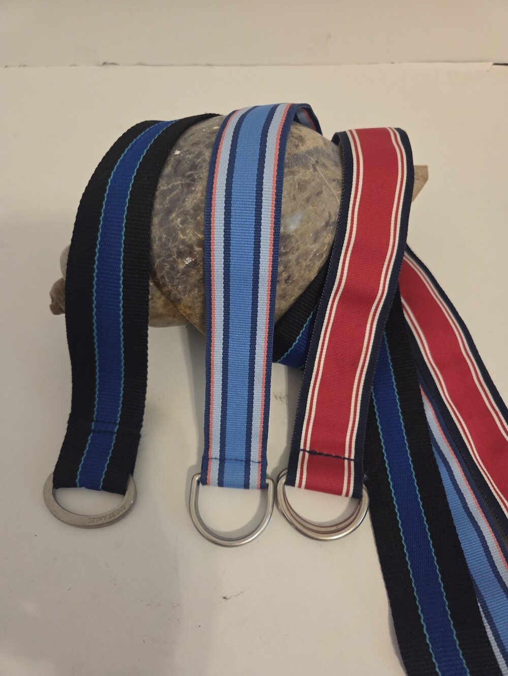 LL Bean, Sport Haley And Unbranded Striped Grosgrain Ribbon And Web Belts 3 Set